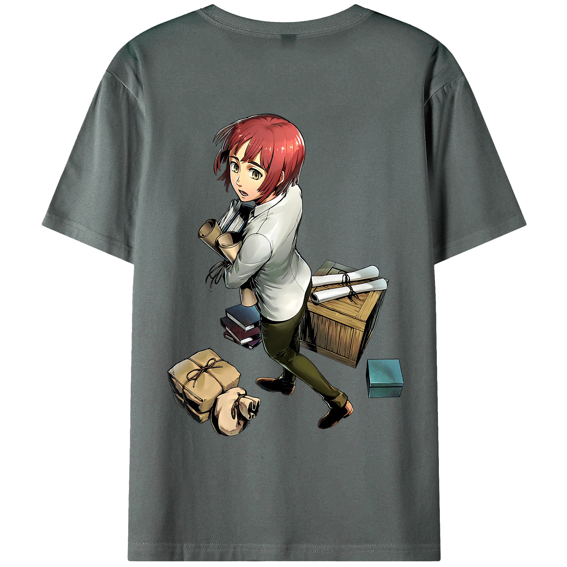 （画像用） 進撃の巨人 Attack on Titan 綿100％ メンズ半袖Tシャツ（バックプリント） 通気性